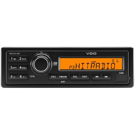 Continental 12V Radio RDS USB MP3 WMA Orange Backlight