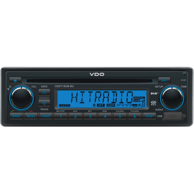 VDO Radios Bleu et Blanc: CDD718UB-BU Tacho Simple