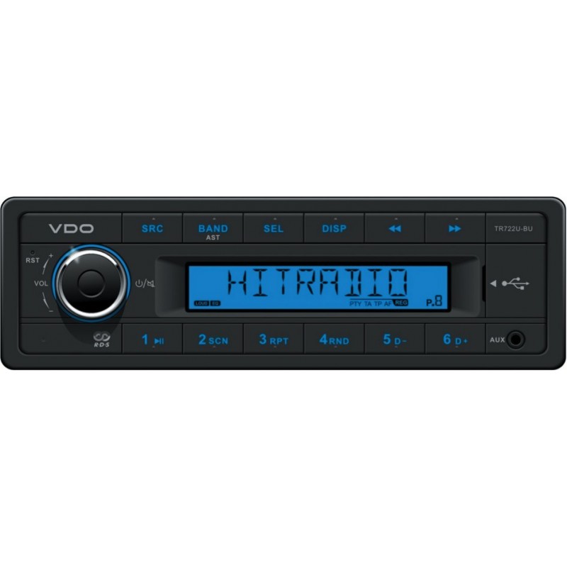 VDO Radio's Blauw en Wit: TR722U-BU Tacho Simple