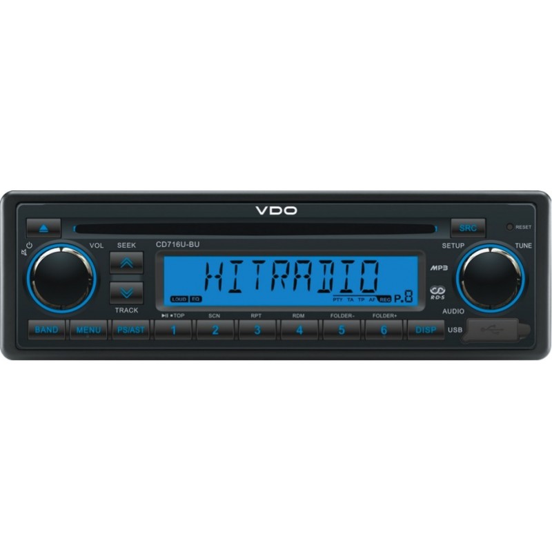 VDO Radio's Blau und Weiss: CD716U-BU Tacho Simple