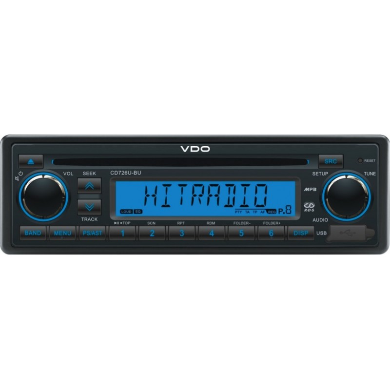 VDO Radios Bleu et Blanc: CD726U-BU Tacho Simple