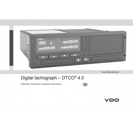 VDO Tachograph Manuals: A2C1991810029 Tacho Simple